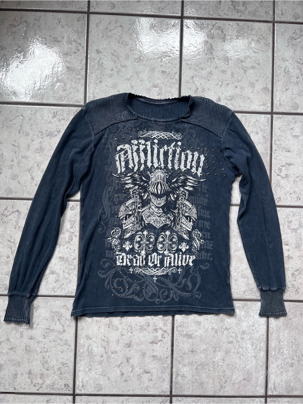 Affliction distressed long sleeve Graphic Long-Sleeve Men's Shirt